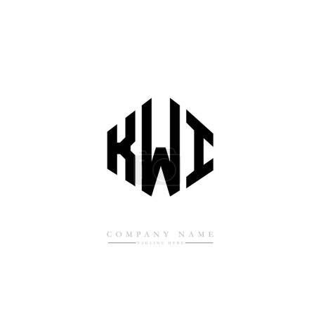 Ilustración de Diseño del logotipo de letras KWI con forma de polígono. vector logo plantilla blanco y negro colores. monograma, negocio y logotipo de bienes raíces. - Imagen libre de derechos