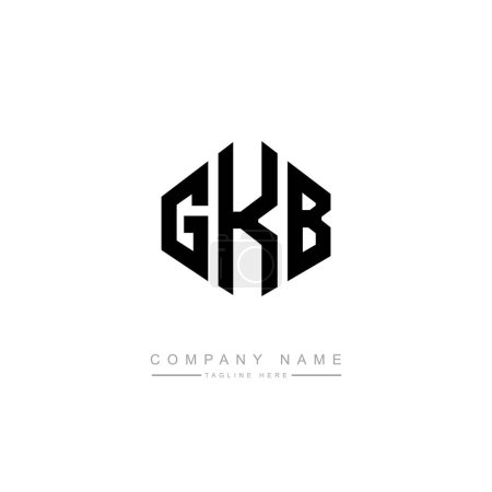 Illustration for GKB  letters logo design with polygon shape.  vector logo template white and black colors. monogram, business and real estate logo. - Royalty Free Image