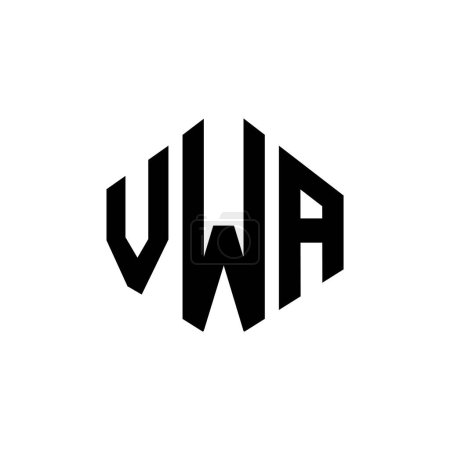 Ilustración de Diseño del logotipo de la letra VWA con forma de polígono. Diseño de logotipo de forma de polígono y cubo VWA. Plantilla VWA hexágono vector logo blanco y negro colores. Monograma de VWA, logotipo de negocios y bienes raíces. - Imagen libre de derechos
