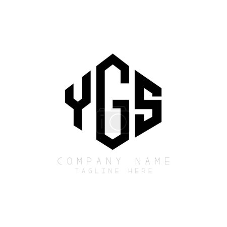 Illustration for YGS letter logo design with polygon shape. YGS polygon and cube shape logo design. YGS hexagon vector logo template white and black colors. YGS monogram, business and real estate logo. - Royalty Free Image