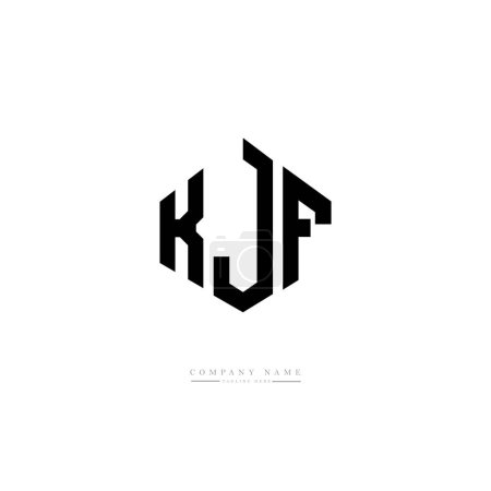 Ilustración de Diseño del logo de letras KJF con forma de polígono. vector logo plantilla blanco y negro colores. monograma, negocio y logotipo de bienes raíces. - Imagen libre de derechos