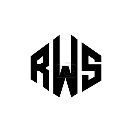 Téléchargez les illustrations : RWS letter logo design with polygon shape. RWS polygon and cube shape logo design. RWS hexagon vector logo template white and black colors. RWS monogram, business and real estate logo. - en licence libre de droit
