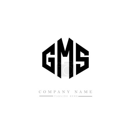 Ilustración de Diseño del logotipo de letras GMS con forma de polígono. vector logo plantilla blanco y negro colores. monograma, negocio y logotipo de bienes raíces. - Imagen libre de derechos
