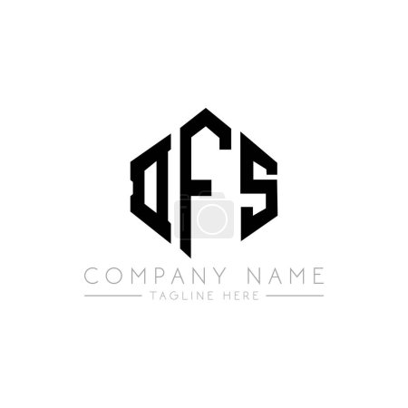Illustration for DFS letter logo design with polygon shape. DFS polygon and cube shape logo design. DFS hexagon vector logo template white and black colors. DFS monogram, business and real estate logo. - Royalty Free Image