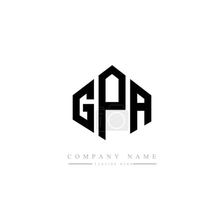 Ilustración de Diseño del logo de letras GPA con forma de polígono. vector logo plantilla blanco y negro colores. monograma, negocio y logotipo de bienes raíces. - Imagen libre de derechos