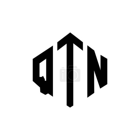 Ilustración de QTN letter logo design with polygon shape. QTN polygon and cube shape logo design. QTN hexagon vector logo template white and black colors. QTN monogram, business and real estate logo. - Imagen libre de derechos
