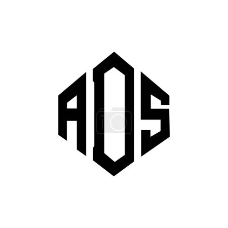 Ilustración de Diseño del logotipo de la letra ADS con forma de polígono. Diseño de logotipo de forma de polígono y cubo ADS. ADS hexágono vector logotipo plantilla blanco y negro colores. Monograma ADS, logotipo comercial e inmobiliario. - Imagen libre de derechos