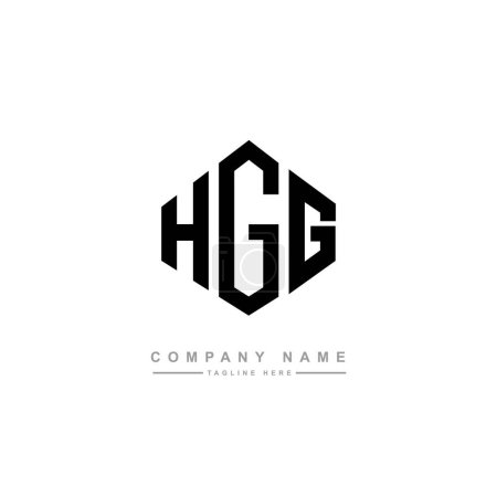 Téléchargez les illustrations : HGG lettre logo design avec forme de polygone. Logo polygone HGG et forme cubique. Modèle de logo vectoriel hexagonal HGG blanc et noir. Monogramme HGG, logo commercial et immobilier. - en licence libre de droit