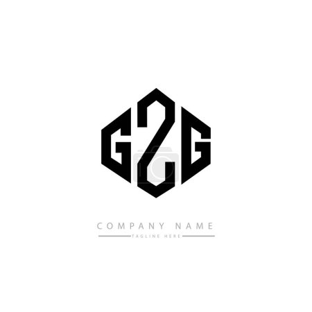Ilustración de Diseño del logotipo de letras GZG con forma de polígono. vector logo plantilla blanco y negro colores. monograma, negocio y logotipo de bienes raíces. - Imagen libre de derechos