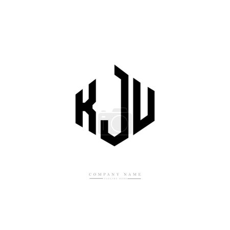 Ilustración de Diseño del logo de letras KJU con forma de polígono. vector logo plantilla blanco y negro colores. monograma, negocio y logotipo de bienes raíces. - Imagen libre de derechos