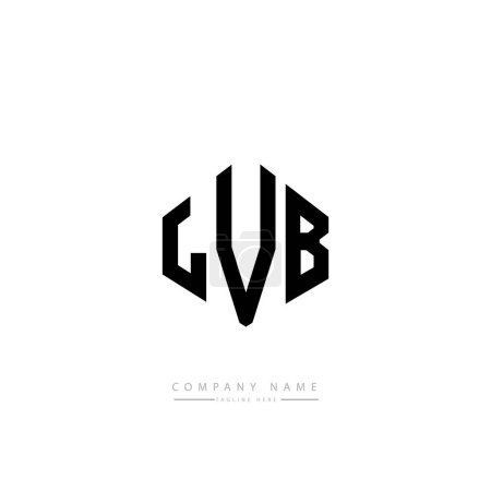 Illustration for LVB letters logo design with polygon shape.  vector logo template white and black colors. monogram, business and real estate logo. - Royalty Free Image