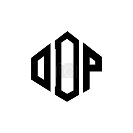 Illustration for ODP letter logo design with polygon shape. ODP polygon and cube shape logo design. ODP hexagon vector logo template white and black colors. ODP monogram, business and real estate logo. - Royalty Free Image