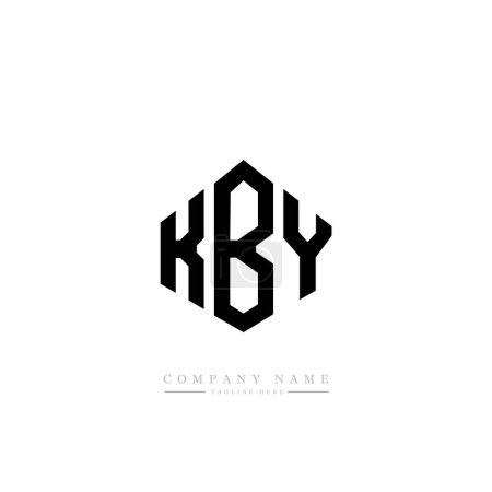 Ilustración de Diseño del logo de letras KBY con forma de polígono. vector logo plantilla blanco y negro colores. monograma, negocio y logotipo de bienes raíces. - Imagen libre de derechos