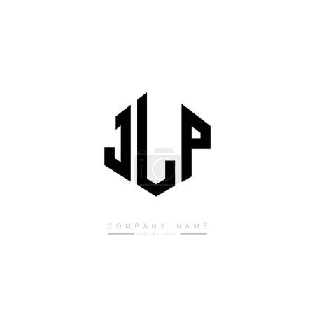 Téléchargez les illustrations : JLP letter logo design with polygon shape. JLP polygon and cube shape logo design. JLP hexagon vector logo template white and black colors. JLP monogram, business and real estate logo. - en licence libre de droit
