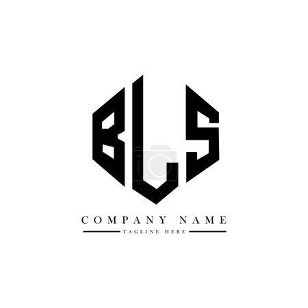 Téléchargez les illustrations : BLS lettre logo design avec forme de polygone. Logo en forme de cube et polygone BLS. Modèle de logo vectoriel hexagonal BLS blanc et noir. Monogramme BLS, logo commercial et immobilier. - en licence libre de droit