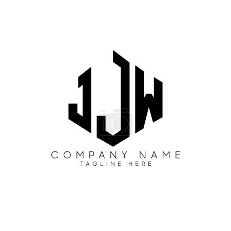 Illustration for JJW letter logo design with polygon shape. JJW polygon and cube shape logo design. JJW hexagon vector logo template white and black colors. JJW monogram, business and real estate logo. - Royalty Free Image