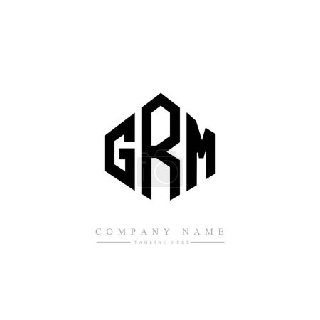 Ilustración de GRM letras logo diseño con forma de polígono. vector logo plantilla blanco y negro colores. monograma, negocio y logotipo de bienes raíces. - Imagen libre de derechos