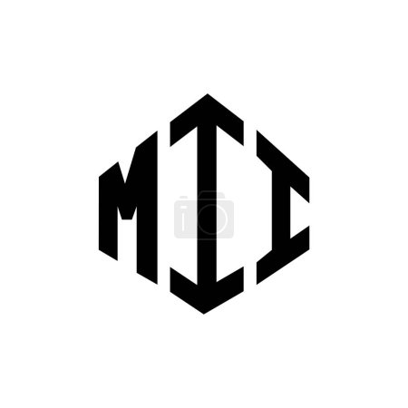 Ilustración de Diseño del logotipo de la letra MII con forma de polígono. Diseño del logo en forma de polígono y cubo MII. Plantilla de logotipo MII hexágono vector blanco y negro colores. Monograma MII, logotipo de negocios e inmuebles. - Imagen libre de derechos