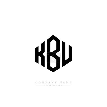 Ilustración de Diseño del logo de letras KBU con forma de polígono. vector logo plantilla blanco y negro colores. monograma, negocio y logotipo de bienes raíces. - Imagen libre de derechos