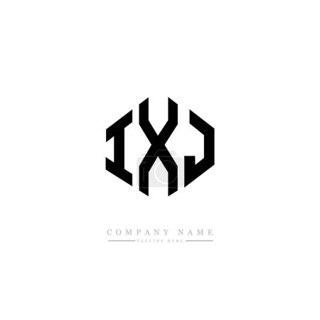Ilustración de Diseño del logo de letras IXJ con forma de polígono. vector logo plantilla blanco y negro colores. monograma, negocio y logotipo de bienes raíces. - Imagen libre de derechos