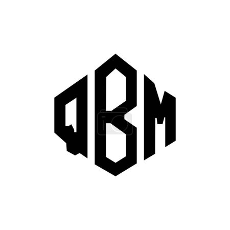 Ilustración de Diseño del logotipo de la letra QBM con forma de polígono. Diseño de logotipo en forma de polígono y cubo QBM. Plantilla de logotipo de vectores hexágono QBM colores blanco y negro. Monograma de QBM, logotipo de negocios e inmuebles. - Imagen libre de derechos