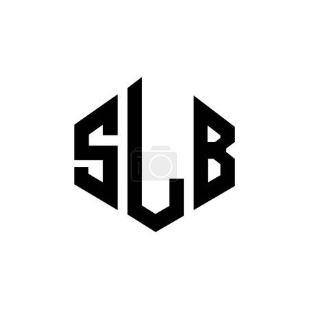 Ilustración de Diseño del logotipo de la letra SLB con forma de polígono. Diseño de logotipo en forma de polígono y cubo SLB. Plantilla de logotipo de hexágono SLB colores blanco y negro. SLB monograma, negocio y logotipo de bienes raíces. - Imagen libre de derechos