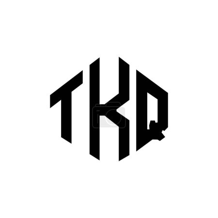 Illustration for TKQ letter logo design with polygon shape. TKQ polygon and cube shape logo design. TKQ hexagon vector logo template white and black colors. TKQ monogram, business and real estate logo. - Royalty Free Image