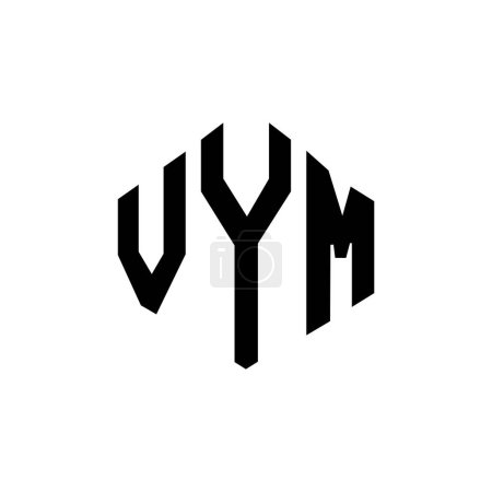 Illustration for VYM letter logo design with polygon shape. VYM polygon and cube shape logo design. VYM hexagon vector logo template white and black colors. VYM monogram, business and real estate logo. - Royalty Free Image