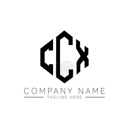 Illustration for CCX letter logo design with polygon shape. CCX polygon and cube shape logo design. CCX hexagon vector logo template white and black colors. CCX monogram, business and real estate logo. - Royalty Free Image
