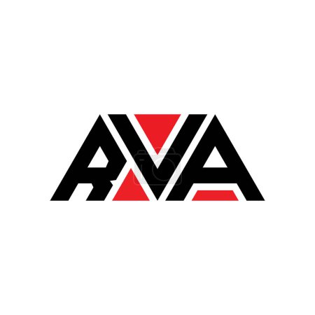Ilustración de Diseño del logotipo de la letra del triángulo RVA con forma de triángulo. Monograma de diseño del logotipo del triángulo RVA. Plantilla de logotipo de vector de triángulo RVA con color rojo. Logotipo triangular RVA Logotipo simple, elegante y lujoso. RVA - Imagen libre de derechos