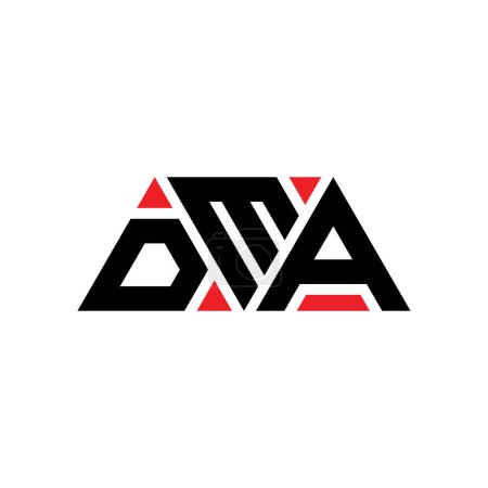 Ilustración de Diseño del logotipo de la letra del triángulo DMA con forma de triángulo. Diseño del logotipo del triángulo DMA monograma. Plantilla de logotipo de vector de triángulo DMA con color rojo. Logotipo triangular DMA Logotipo simple, elegante y lujoso. DMA - Imagen libre de derechos