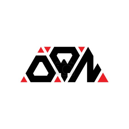 Ilustración de Diseño del logotipo de la letra del triángulo OQN con forma de triángulo. Monograma de diseño del logotipo del triángulo OQN. Plantilla de logotipo de vector triangular OQN con color rojo. Logotipo triangular OQN Logotipo simple, elegante y lujoso. OQN - Imagen libre de derechos