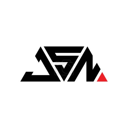 Téléchargez les illustrations : JSN triangle lettre logo design avec forme de triangle. JSN triangle logo design monogramme. Modèle de logo vectoriel triangle JSN avec couleur rouge. Logo triangulaire JSN Logo simple, élégant et luxueux. JSN - en licence libre de droit