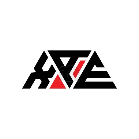 Illustration for XAE triangle letter logo design with triangle shape. XAE triangle logo design monogram. XAE triangle vector logo template with red color. XAE triangular logo Simple, Elegant, and Luxurious Logo. XAE - Royalty Free Image