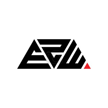 Illustration for EZW triangle letter logo design with triangle shape. EZW triangle logo design monogram. EZW triangle vector logo template with red color. EZW triangular logo Simple, Elegant, and Luxurious Logo. EZW - Royalty Free Image