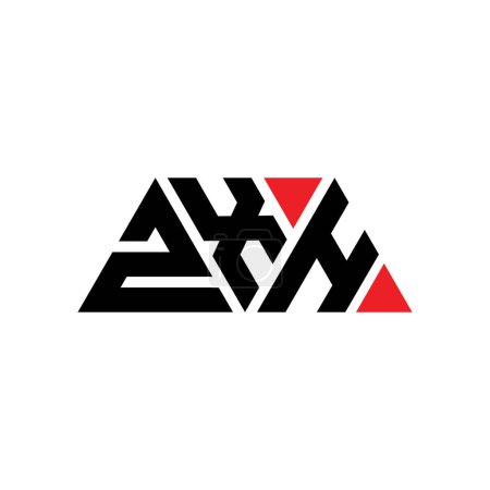 Téléchargez les illustrations : ZXH triangle lettre logo design avec forme de triangle. Monogramme de conception de logo triangle ZXH. Modèle de logo vectoriel triangle ZXH avec couleur rouge. Logo triangulaire ZXH Logo simple, élégant et luxueux. ZXH - en licence libre de droit