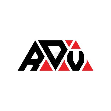 Ilustración de Diseño del logotipo de la letra del triángulo RDV con forma de triángulo. Monograma de diseño del logotipo del triángulo RDV. Plantilla de logotipo de vector de triángulo RDV con color rojo. Logotipo triangular RDV Logotipo simple, elegante y lujoso. RDV - Imagen libre de derechos