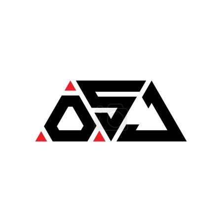Ilustración de Diseño de logotipo de letra de triángulo OSJ con forma de triángulo. Diseño del logotipo del triángulo OSJ monograma. Plantilla de logotipo de vector de triángulo OSJ con color rojo. Logo triangular OSJ Logotipo simple, elegante y lujoso. OSJ - Imagen libre de derechos