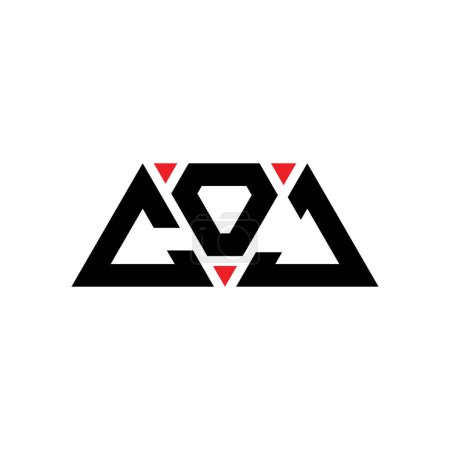 Ilustración de Diseño del logotipo de la letra del triángulo COJ con forma de triángulo. Diseño del logotipo del triángulo COJ monograma. Plantilla de logotipo de triángulo COJ con color rojo. Logotipo triangular COJ Logotipo simple, elegante y lujoso. COJ - Imagen libre de derechos