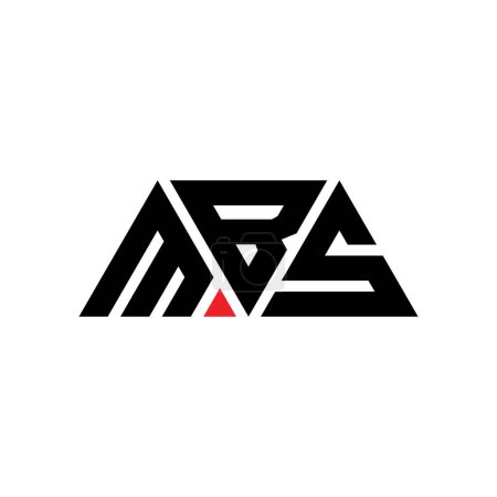 Illustration for MBS triangle letter logo design with triangle shape. MBS triangle logo design monogram. MBS triangle vector logo template with red color. MBS triangular logo Simple, Elegant, and Luxurious Logo. MBS - Royalty Free Image