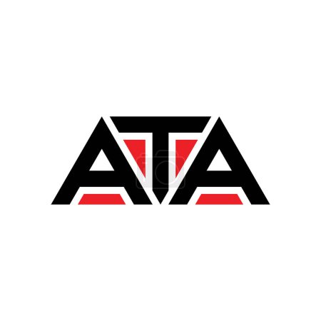 Ilustración de Diseño del logotipo de la letra del triángulo ATA con forma de triángulo. Diseño del logotipo del triángulo ATA monograma. Plantilla de logotipo de triángulo ATA con color rojo. Logo triangular ATA Logotipo simple, elegante y lujoso. ATA - Imagen libre de derechos