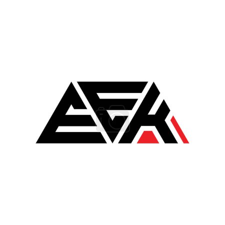 Ilustración de Diseño del logotipo de la letra del triángulo EEK con forma de triángulo. Diseño del logotipo del triángulo EEK monograma. Plantilla de logotipo de vector triangular EEK con color rojo. Logotipo triangular EEK Logotipo simple, elegante y lujoso. EEK - Imagen libre de derechos