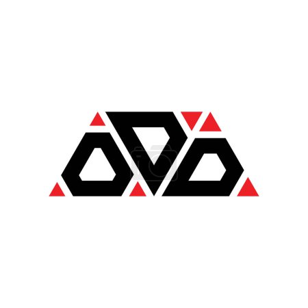 Ilustración de Diseño de logotipo de letra de triángulo ODD con forma de triángulo. Diseño del logotipo del triángulo ODD monograma. Plantilla de logotipo de triángulo ODD con color rojo. Logo triangular ODD Logotipo simple, elegante y lujoso. ODD - Imagen libre de derechos