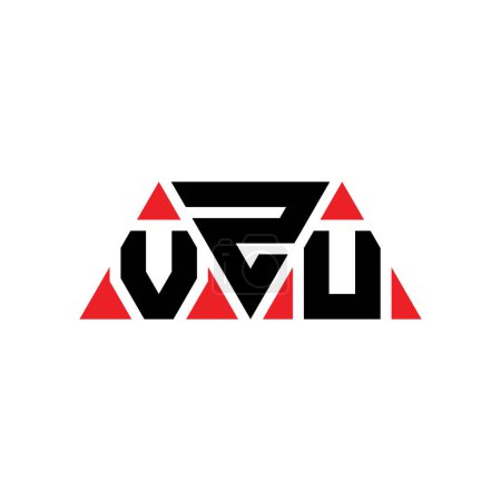 Illustration for VZU triangle letter logo design with triangle shape. VZU triangle logo design monogram. VZU triangle vector logo template with red color. VZU triangular logo Simple, Elegant, and Luxurious Logo. VZU - Royalty Free Image