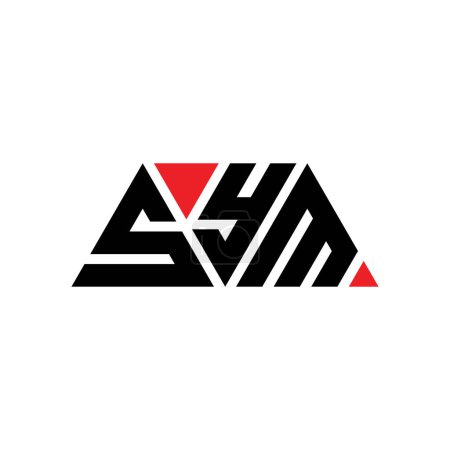 Ilustración de Diseño de logotipo de letra triangular SYM con forma de triángulo. Diseño del logotipo del triángulo SYM monograma. Plantilla de logotipo de vector triangular SYM con color rojo. Logo triangular SYM Logo simple, elegante y lujoso. SYM - Imagen libre de derechos