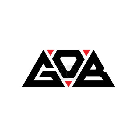 Ilustración de Diseño del logotipo de letra de triángulo GOB con forma de triángulo. Diseño del logotipo del triángulo GOB monograma. Plantilla de logotipo de triángulo GOB con color rojo. Logo triangular GOB Logotipo simple, elegante y lujoso. GOB - Imagen libre de derechos