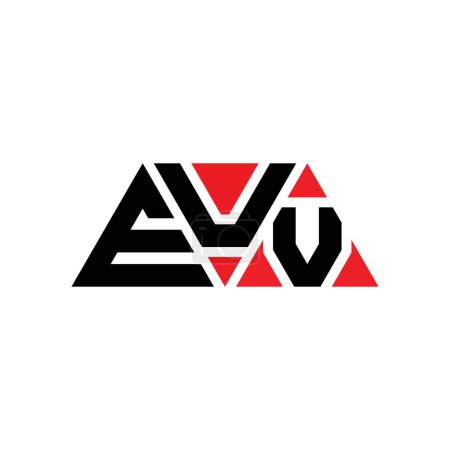 Illustration for EUV triangle letter logo design with triangle shape. EUV triangle logo design monogram. EUV triangle vector logo template with red color. EUV triangular logo Simple, Elegant, and Luxurious Logo. EUV - Royalty Free Image