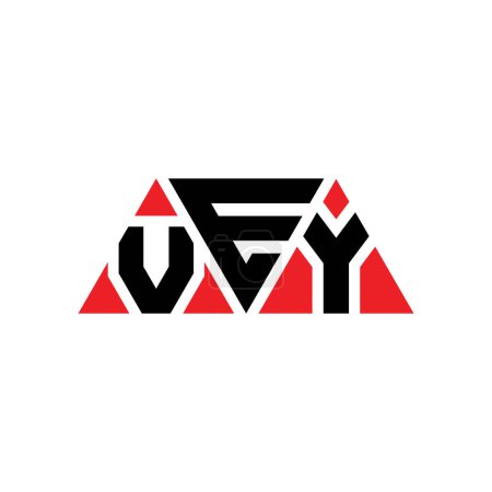 Illustration for VEY triangle letter logo design with triangle shape. VEY triangle logo design monogram. VEY triangle vector logo template with red color. VEY triangular logo Simple, Elegant, and Luxurious Logo. VEY - Royalty Free Image