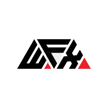 Téléchargez les illustrations : WFX triangle lettre logo design avec forme de triangle. Monogramme de logo triangle WFX. Modèle de logo vectoriel triangle WFX avec couleur rouge. Logo triangulaire WFX Logo simple, élégant et luxueux. WFX - en licence libre de droit