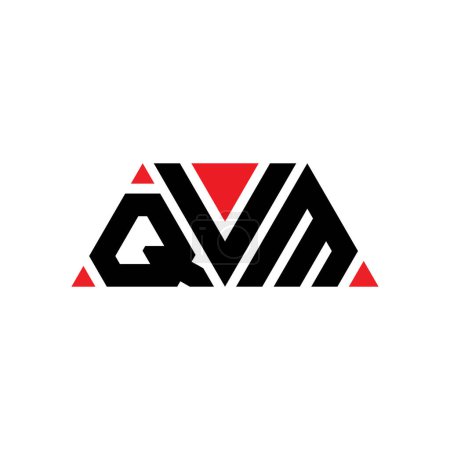 Illustration for QVM triangle letter logo design with triangle shape. QVM triangle logo design monogram. QVM triangle vector logo template with red color. QVM triangular logo Simple, Elegant, and Luxurious Logo. QVM - Royalty Free Image